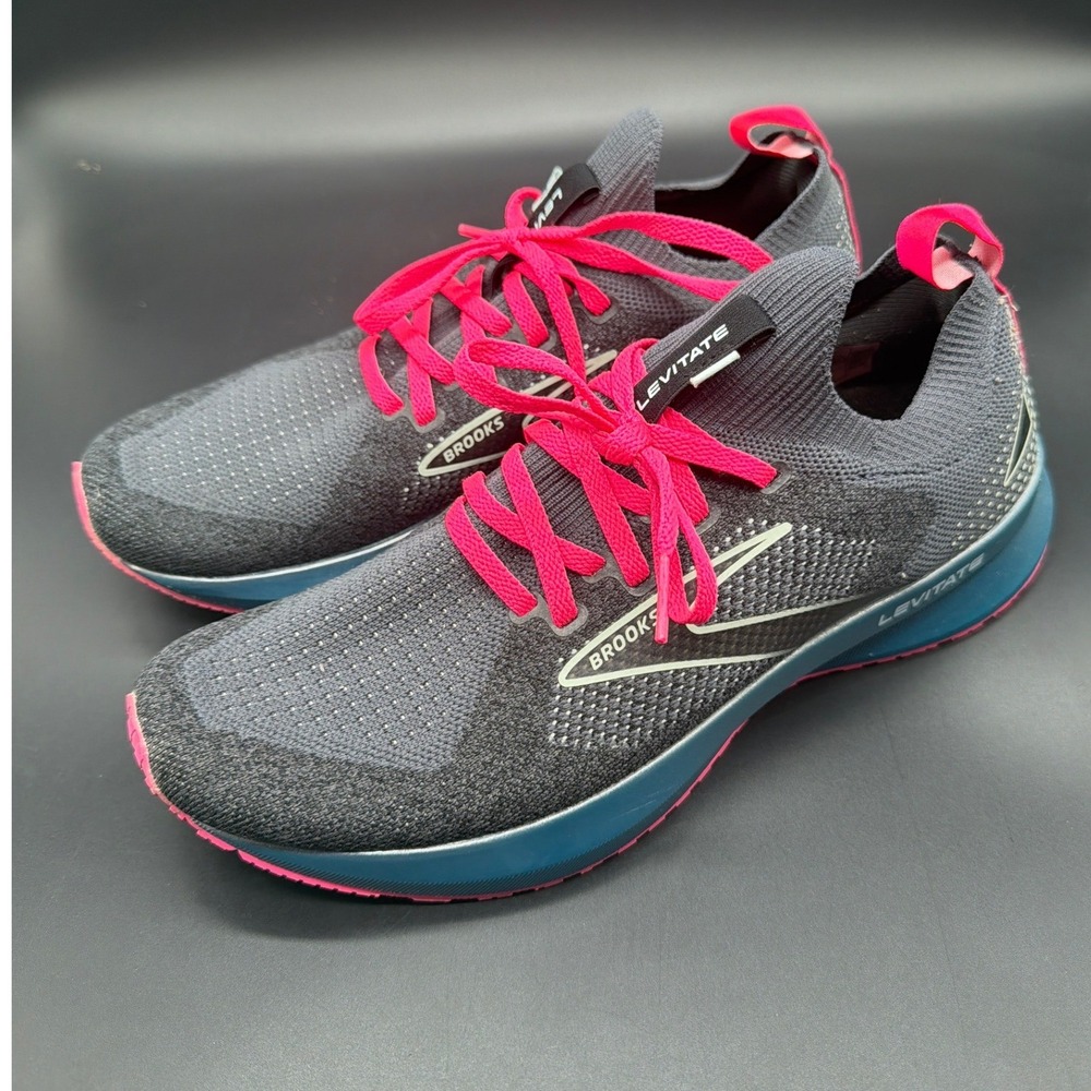 Brooks Levitate StealthFit 5 Womens Running‎ Shoes Charcoal Pink 1203591B067 8.5